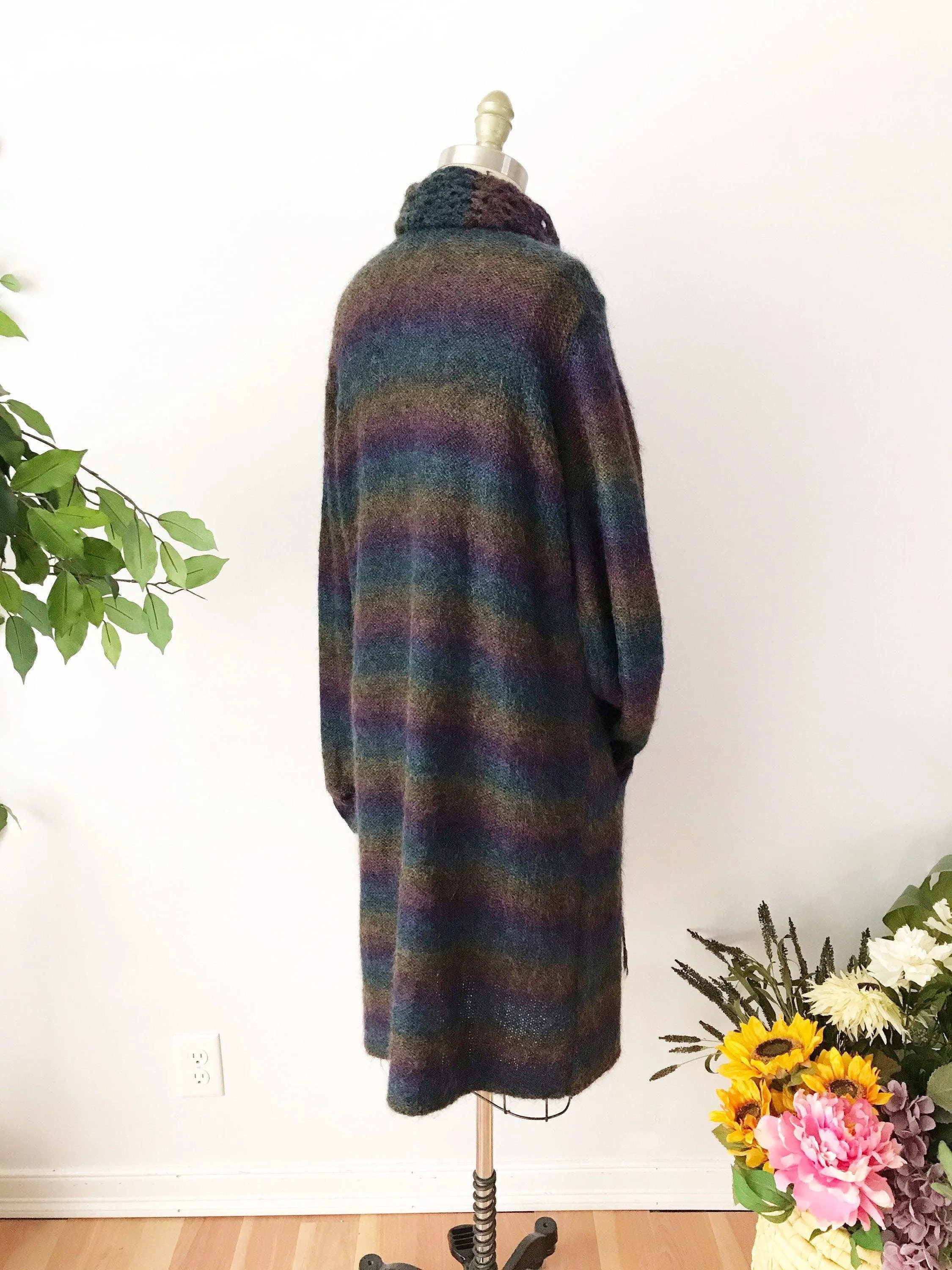 00's Rainbow Duster Cardigan with Scarf by Colette Mordo