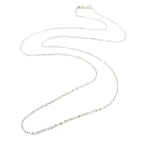 14K W Gold 18" 1.3mm Dia Cut Cable Chain 035