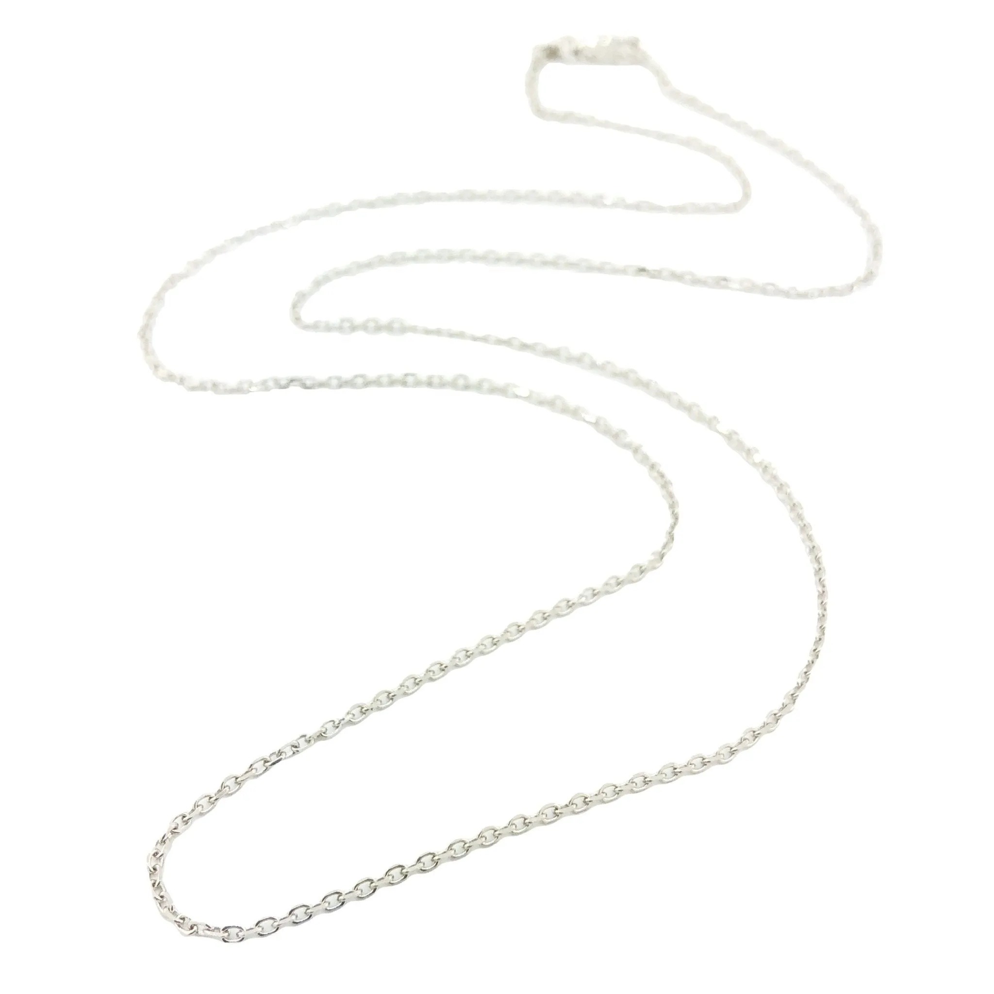 14K W Gold 18" 1.3mm Dia Cut Cable Chain 035