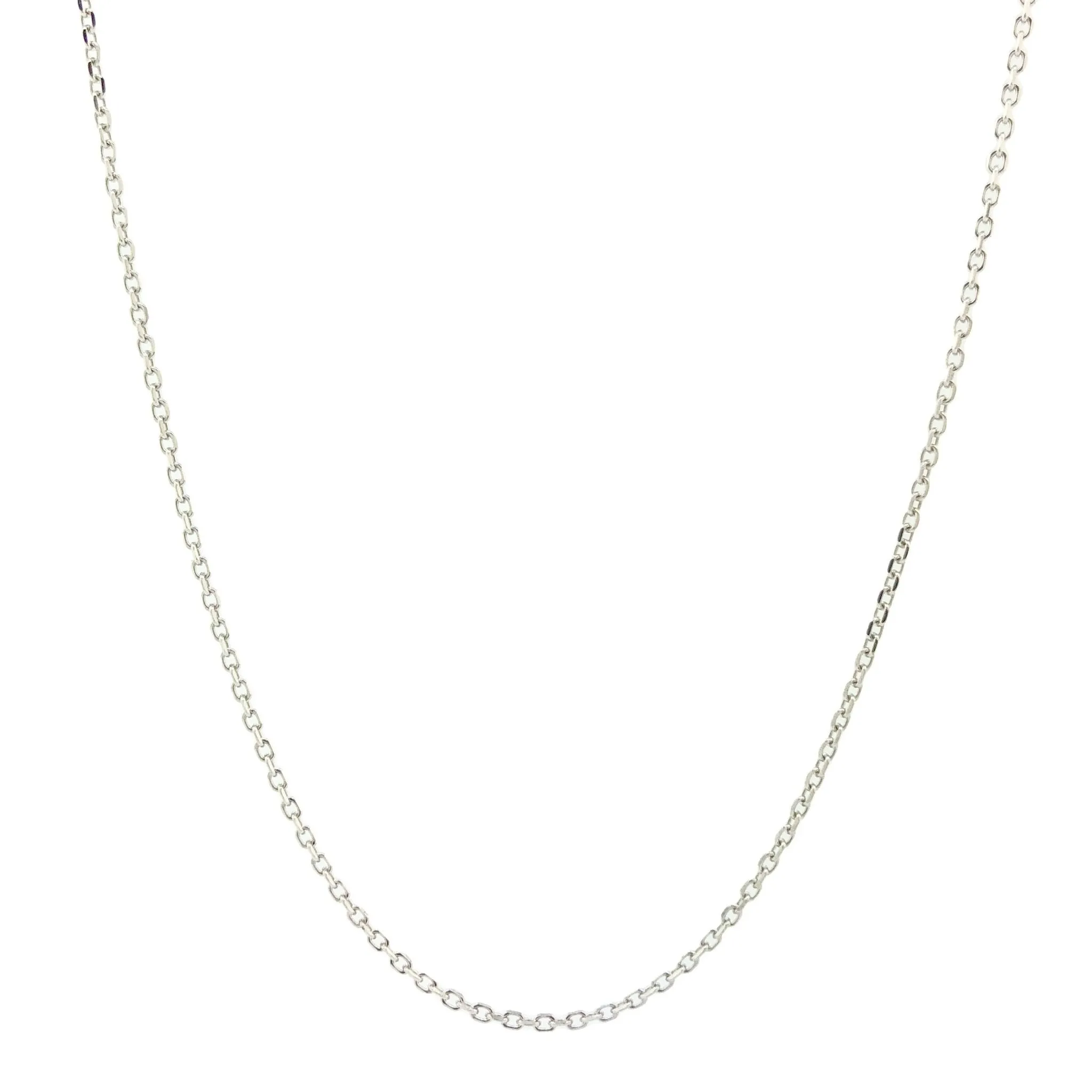 14K W Gold 18" 1.3mm Dia Cut Cable Chain 035