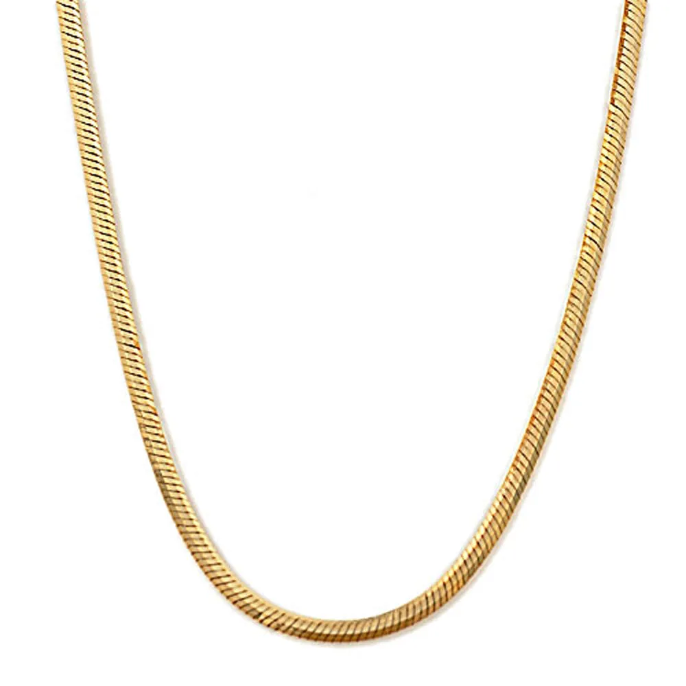 14k Yellow Gold Italian Snake Chain 1.38mm wide 17.5 inch long