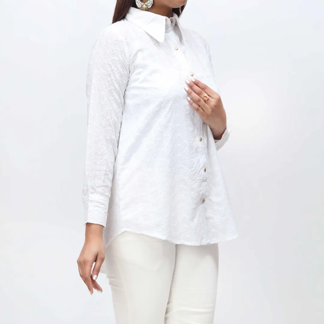 1PC- Embroidered Chikankari Top PS4136