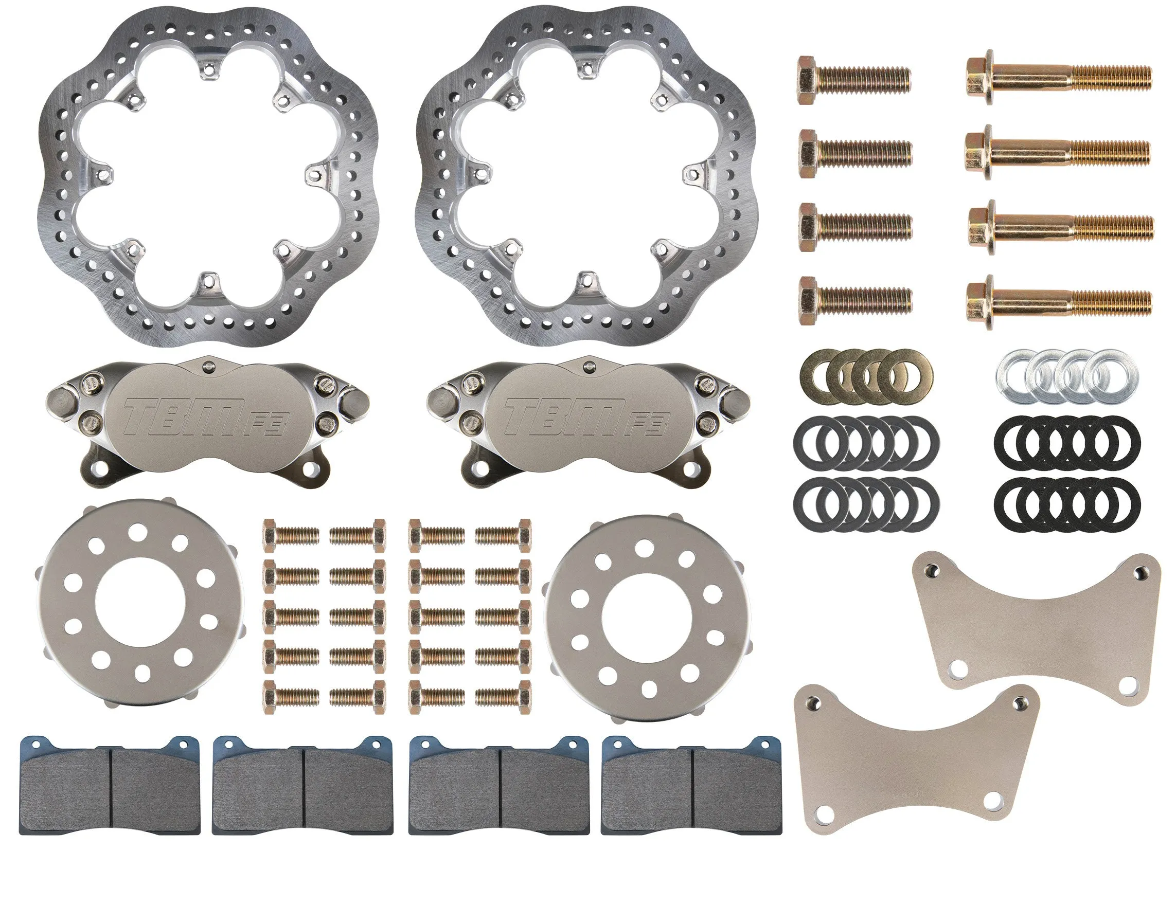 2015-2022 Dodge Challenger Hellcat Medium Duty Front Drag Racing Brake Kit (Reusing Factory Hubs) - 001-0304-1