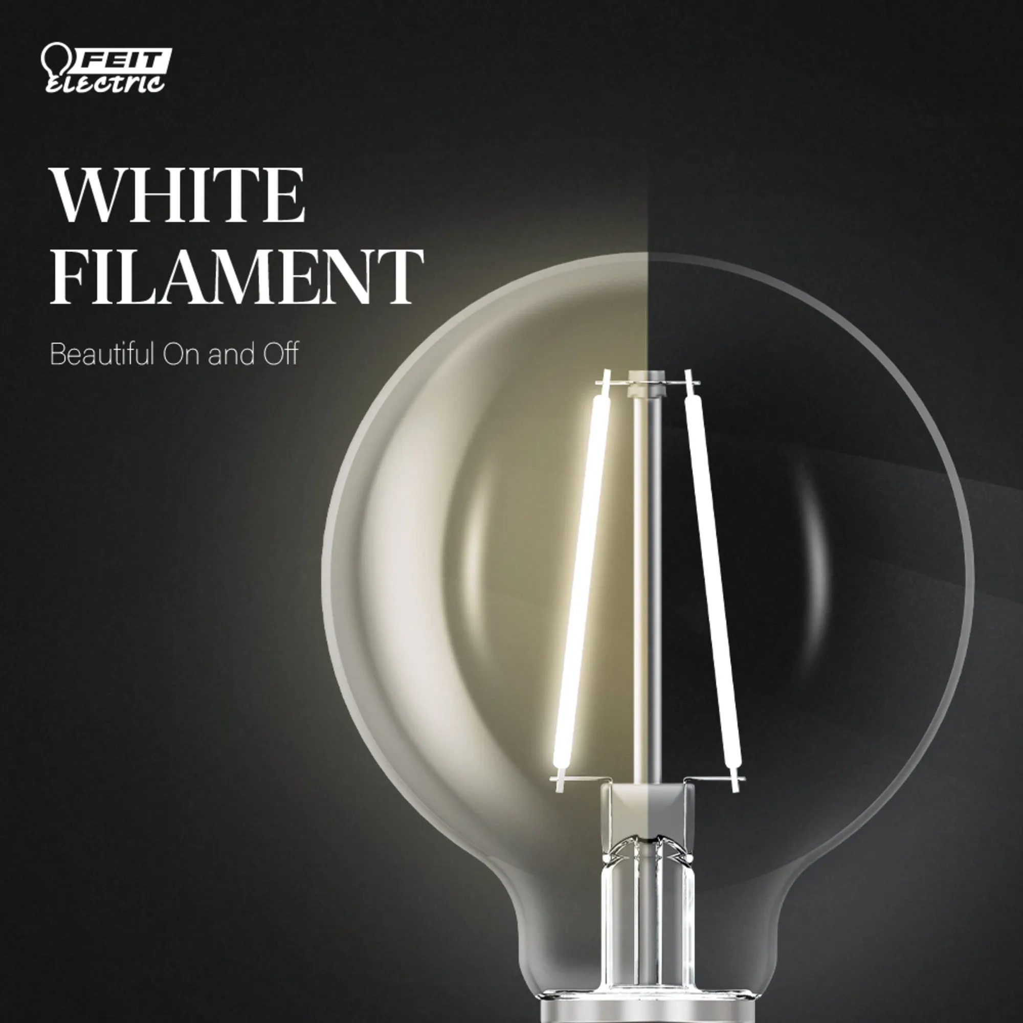 2.5W (25W Replacement) Soft White (2700K) Globe Shape (E26 Base) Exposed White Filament LED Bulb (3-Pack)