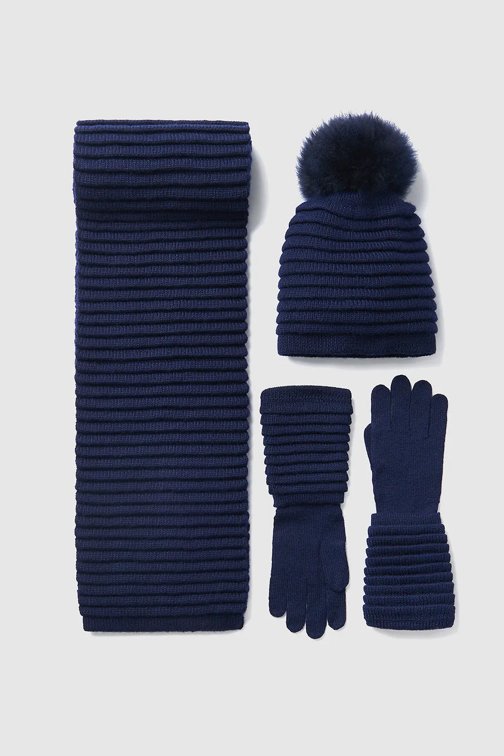 Adult Ribbed Hat With Oversized Fur Pompon