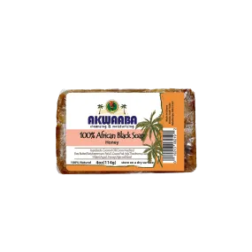 Akwaaba African Black Soap Bar (Honey) 4oz