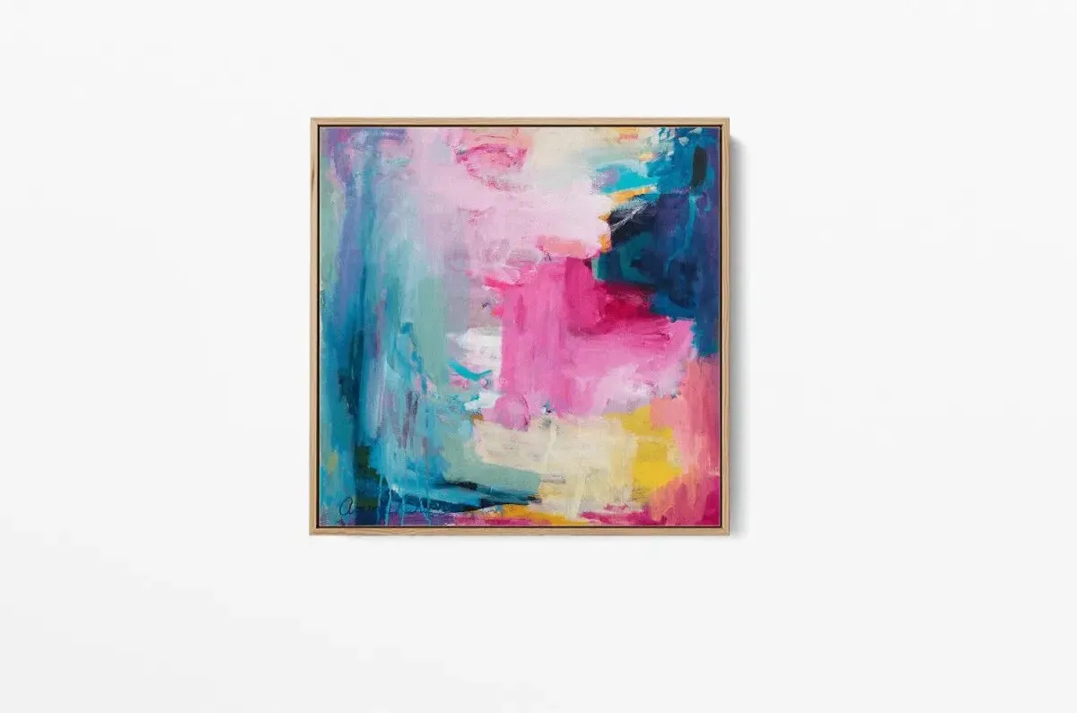 Amira Rahim - Angelina - Square Abstract Framed Canvas Print Wall Art Print