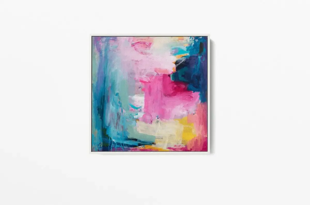 Amira Rahim - Angelina - Square Abstract Framed Canvas Print Wall Art Print