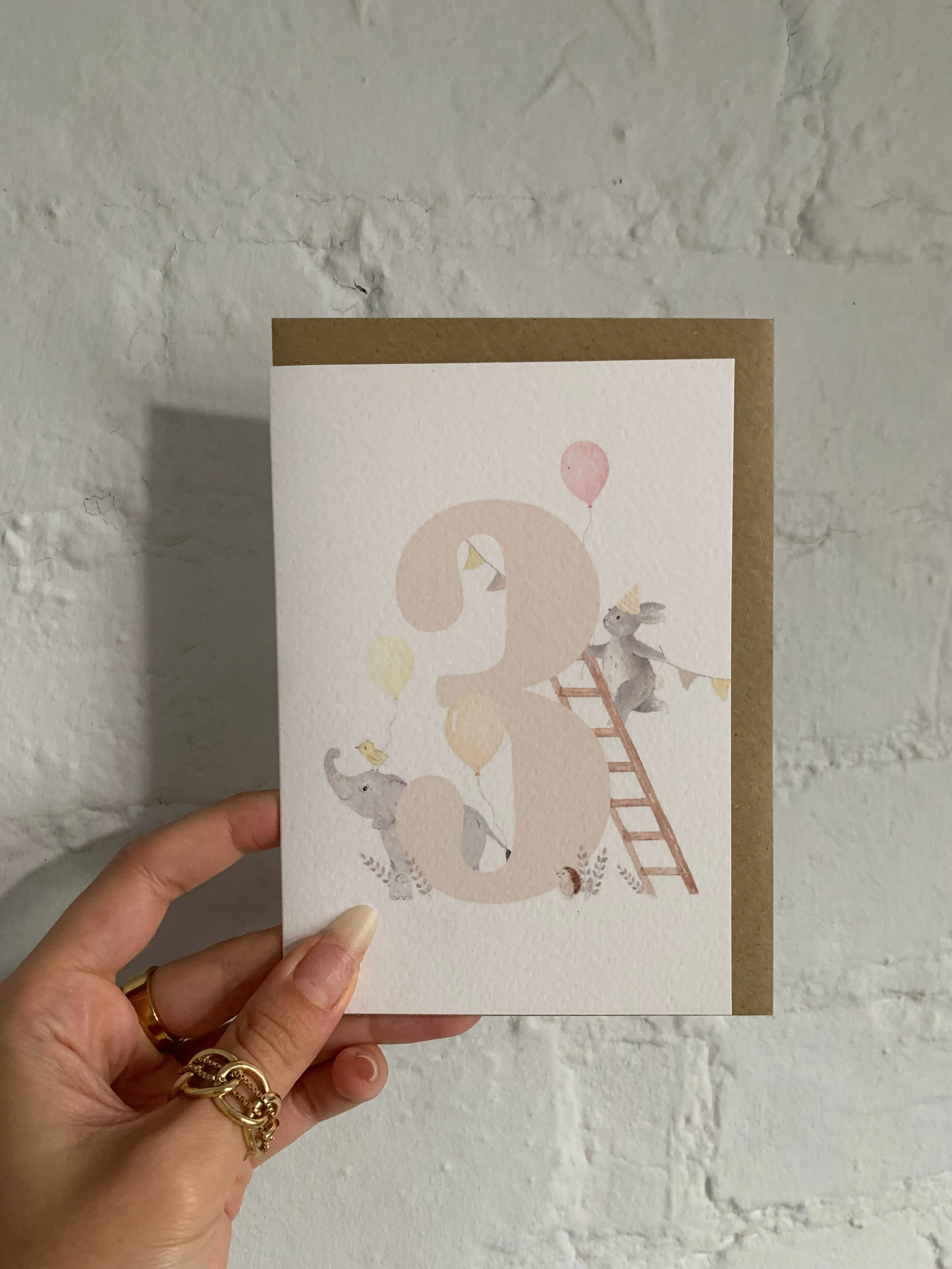 Animals 3rd Birthday Card - Little Roglets