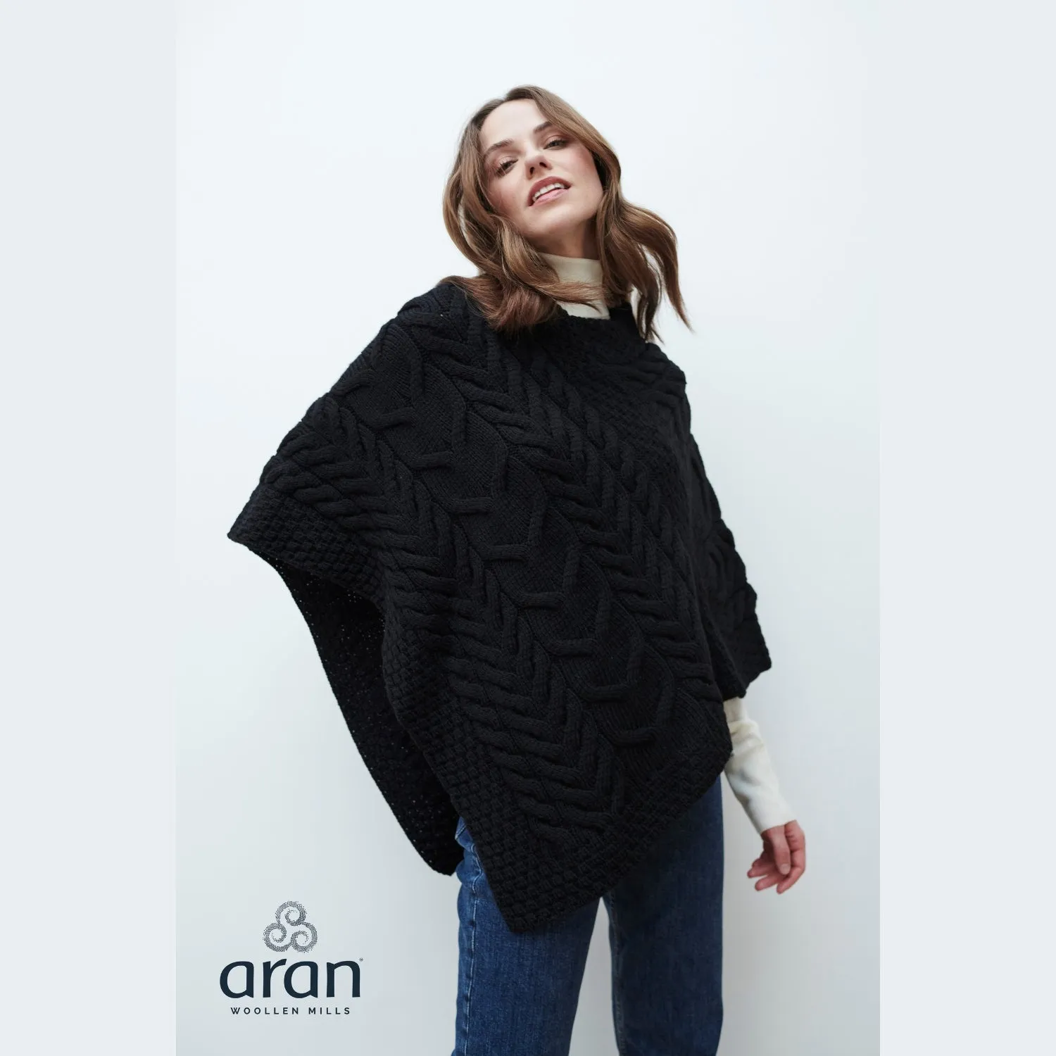 Aran Poncho | Supersoft Merino Wool | Aran Mills