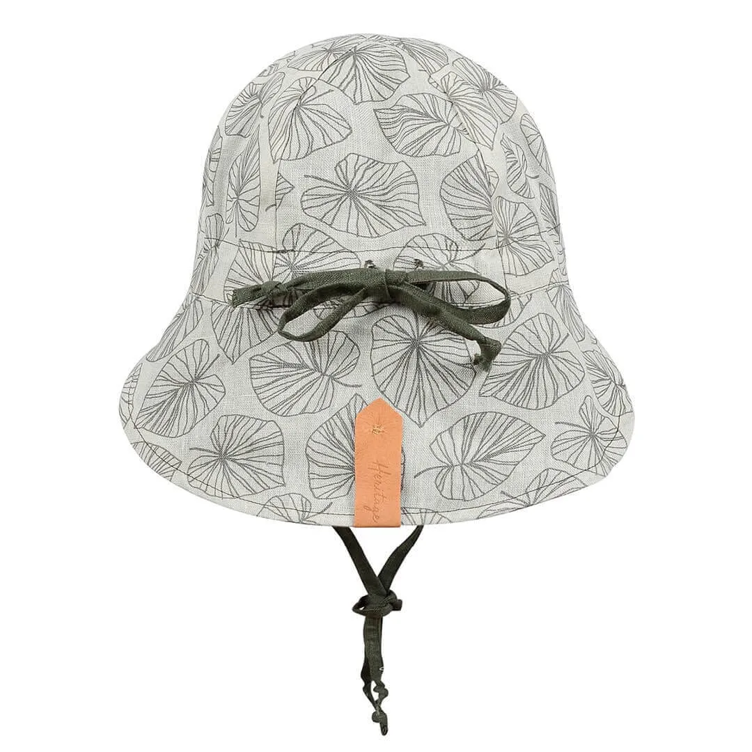 Bedhead Lounger Baby Reversible Flap Sun Hat - Leaf/Moss