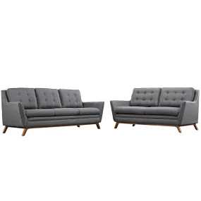 Beguile Living Room Set Upholstered Fabric Set Of 2 By Modway - EEI-2434 - Gray