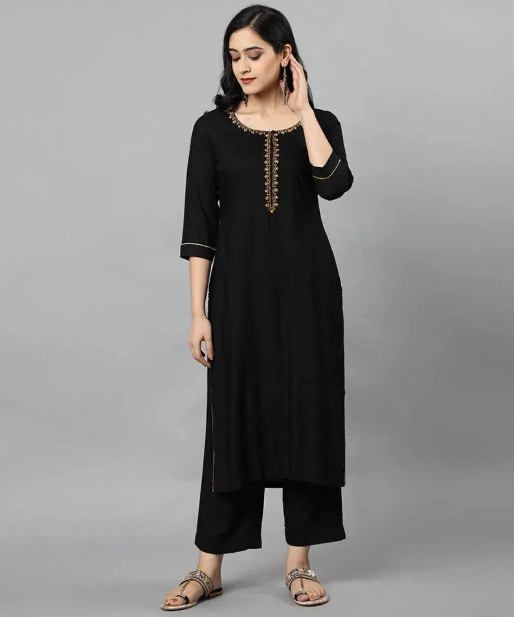 Black Jehlum Kurta & Pants Set