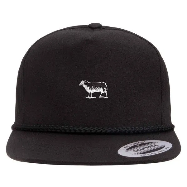 Black Sheep Icon Rope Snapback Hat Black - Black