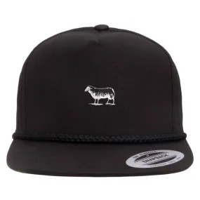 Black Sheep Icon Rope Snapback Hat Black - Black