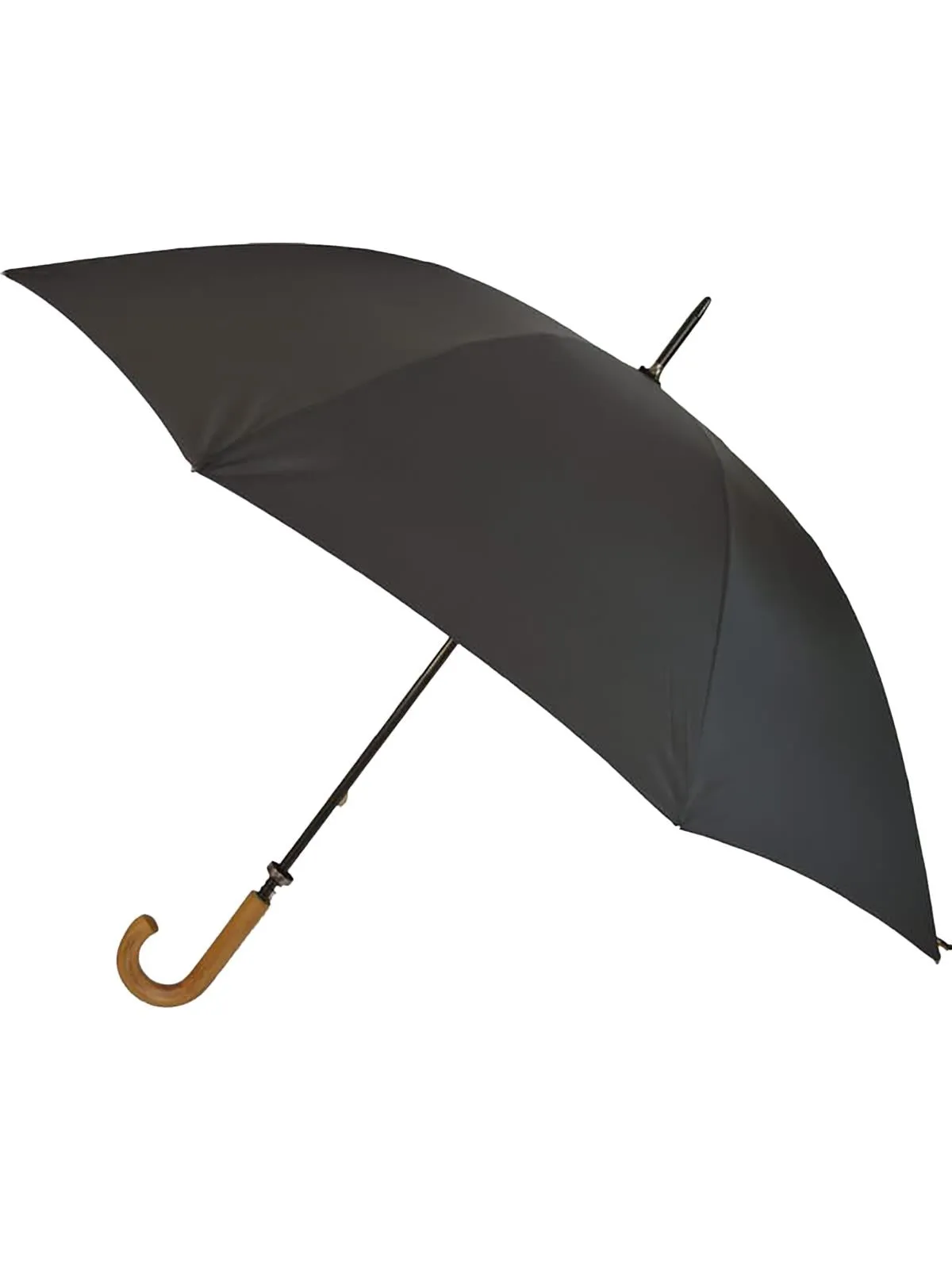 Black Vintage Look Manual Wood Handle Umbrella