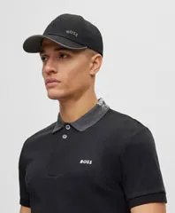 Boss Bold Curved Cap In Black