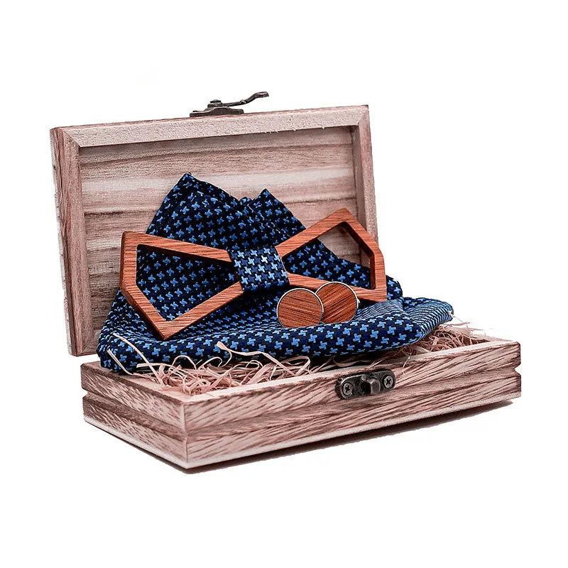 Bourke Wood Bow Tie Set