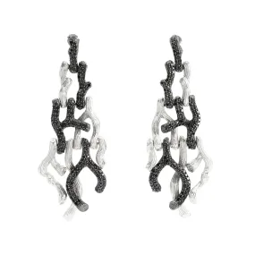 Branch Coral Chandelier Earrings with Diamonds