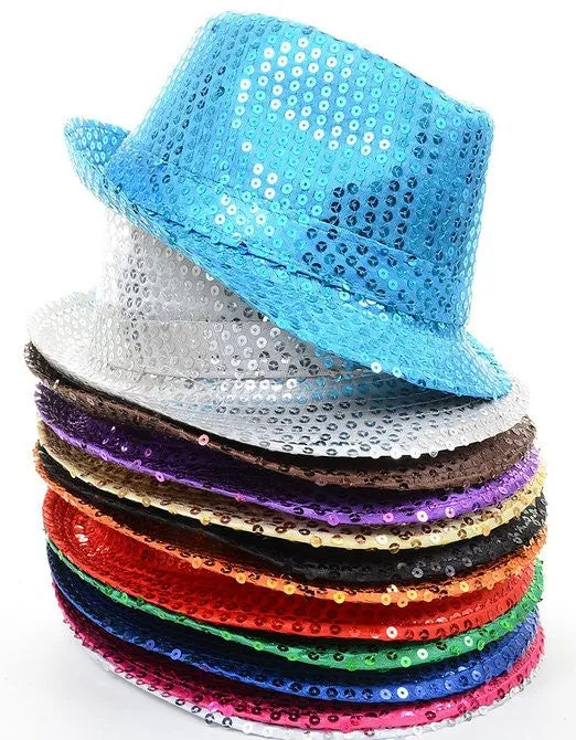 Bright Sparkly Sequins Party Fedora Hat