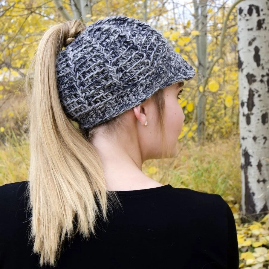 Brimmed Handmade Ponytail Hat