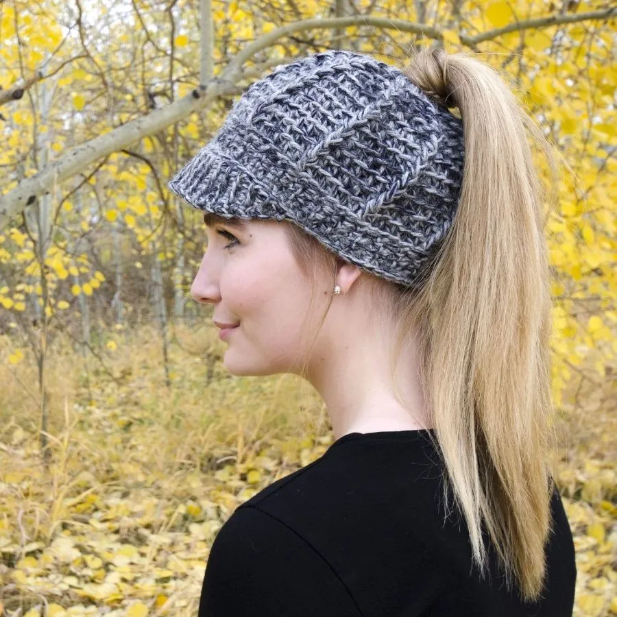 Brimmed Handmade Ponytail Hat