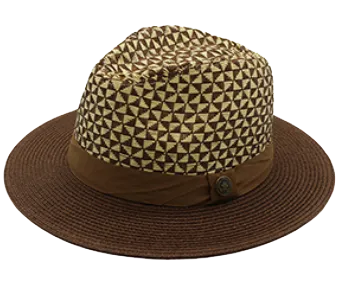 Brown with Beige Summer Hat