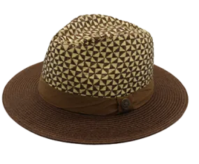 Brown with Beige Summer Hat