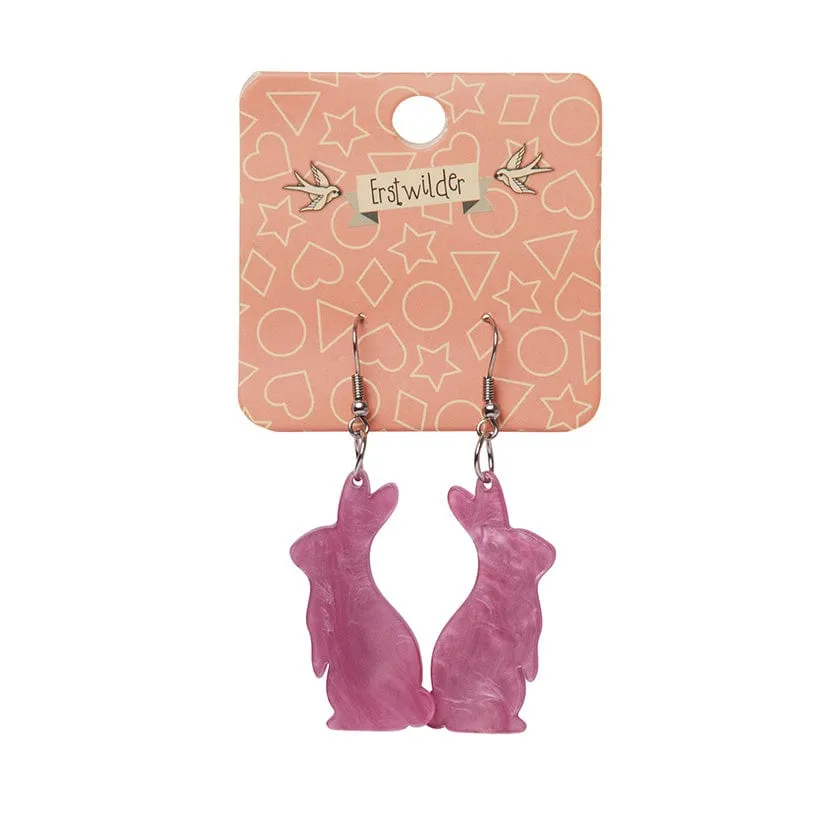 Bunny Ripple Resin Drop Earrings - Mauve