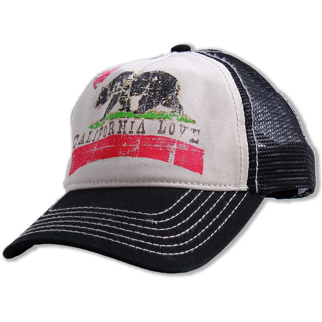 California Love Distressed Youth Pit Stop Twill Trucker Hat