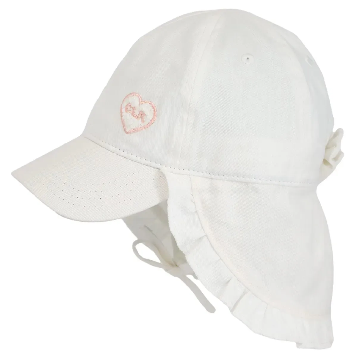 Calikids Cotton Ball Sun Hat - White