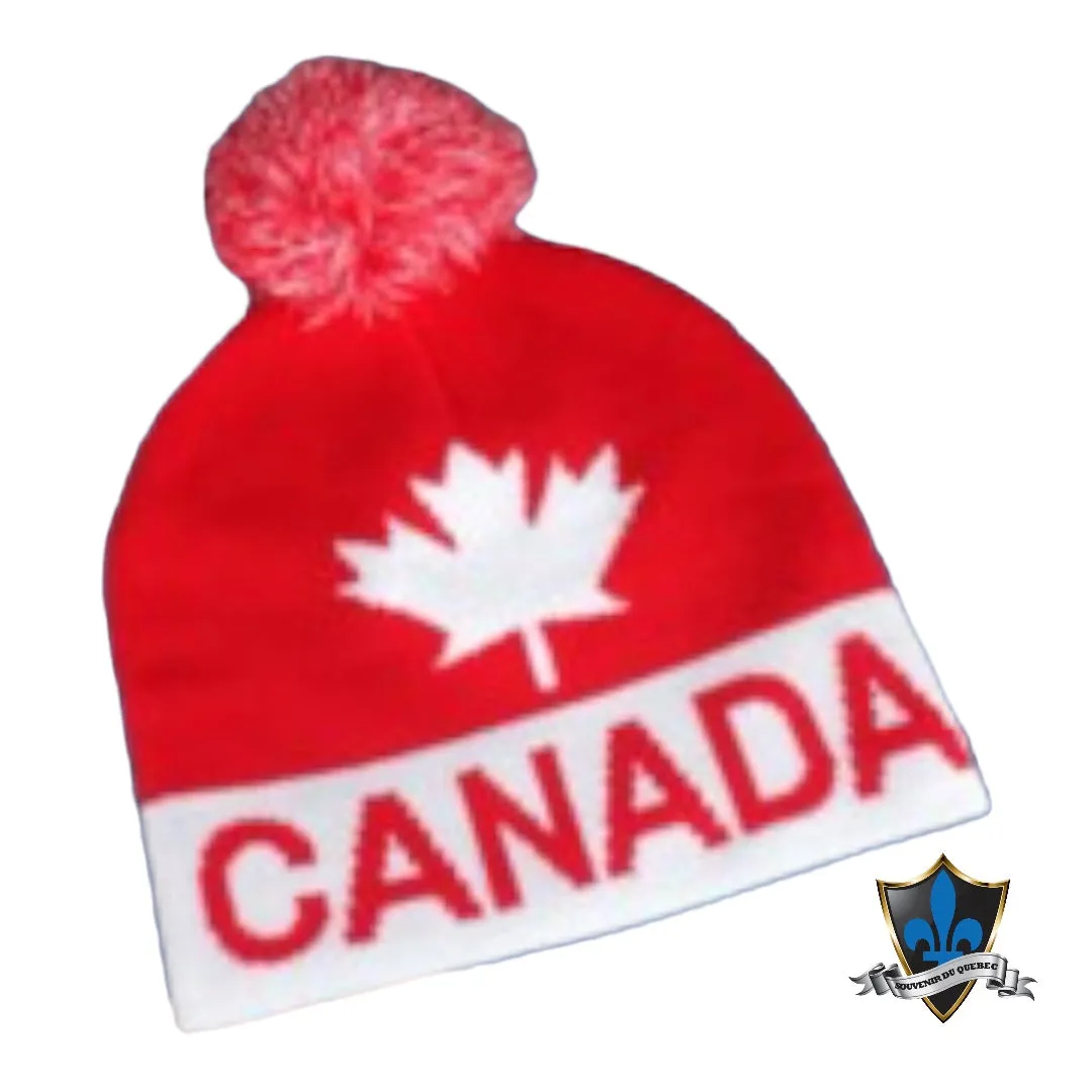 CANADA MAPLE LEAF RED WHITE  BEANIE.