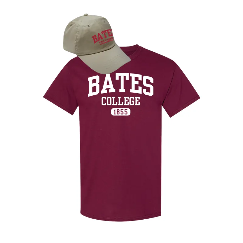 Cap & Tee Premium Combo, Khaki Cap & Maroon Tee