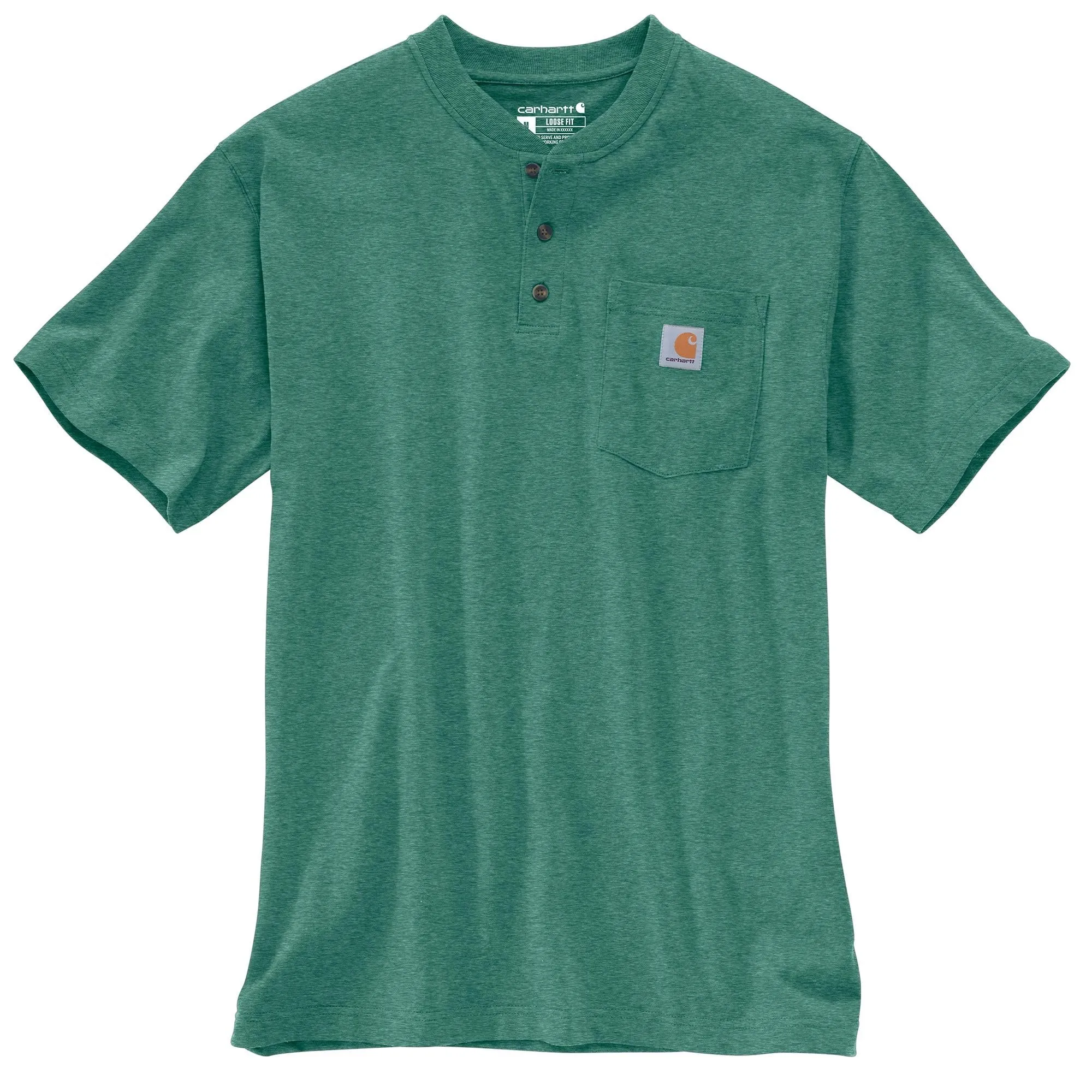 Carhartt Men's Short Sleeve Pocket Henley_North Woods Heather