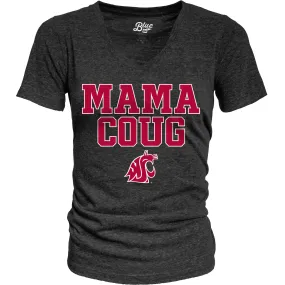 Dark Heather Gray MAMA COUG V-Neck Tee