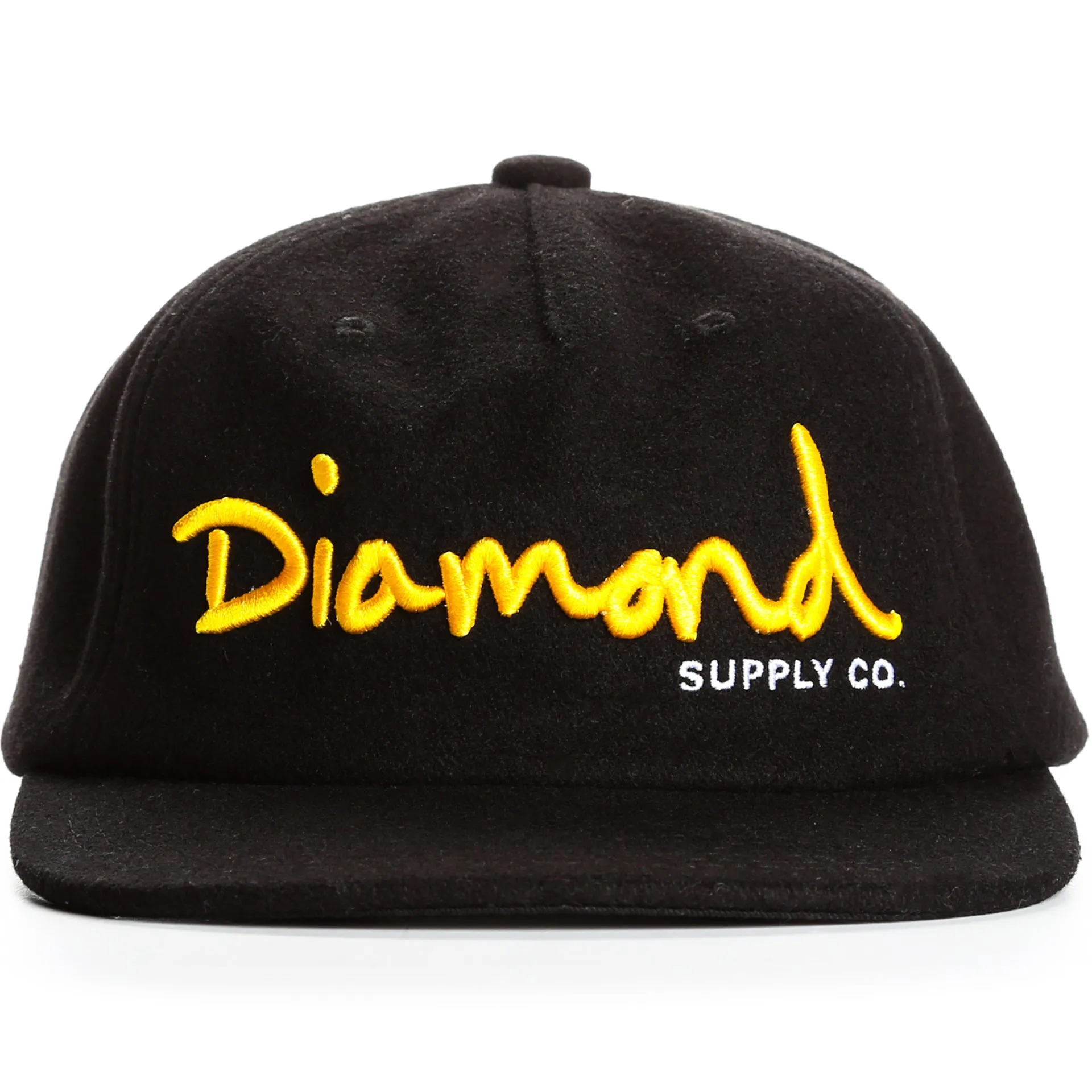 Diamond OG Script Unconstructed Hat  Snapback - Black