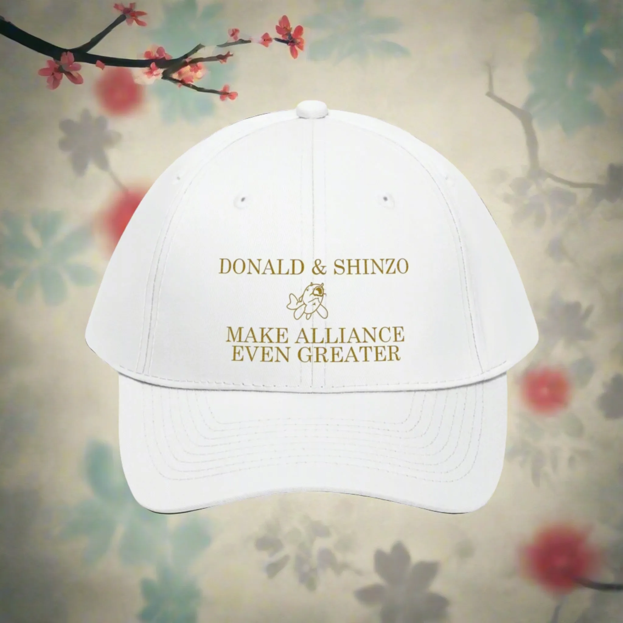 Donald Trump and Shinzo Abe Friendship Hat w/ Koi Fish