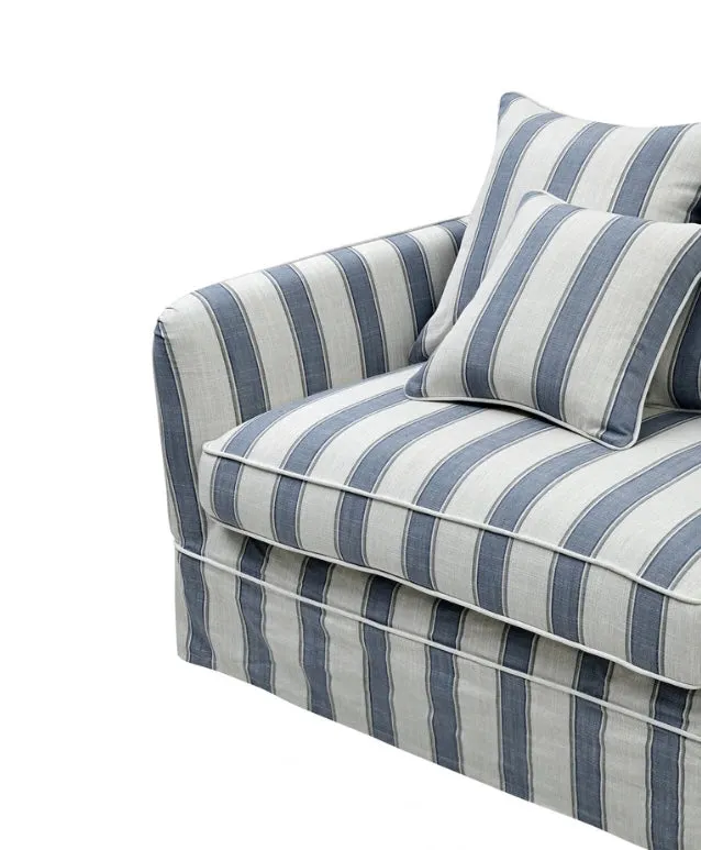 East Hampton Blue Stripe 3 Seater Sofa