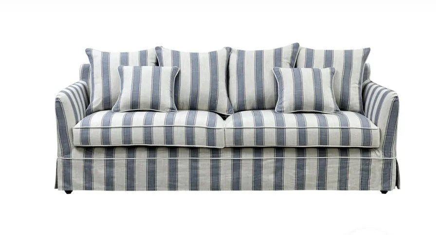 East Hampton Blue Stripe 3 Seater Sofa