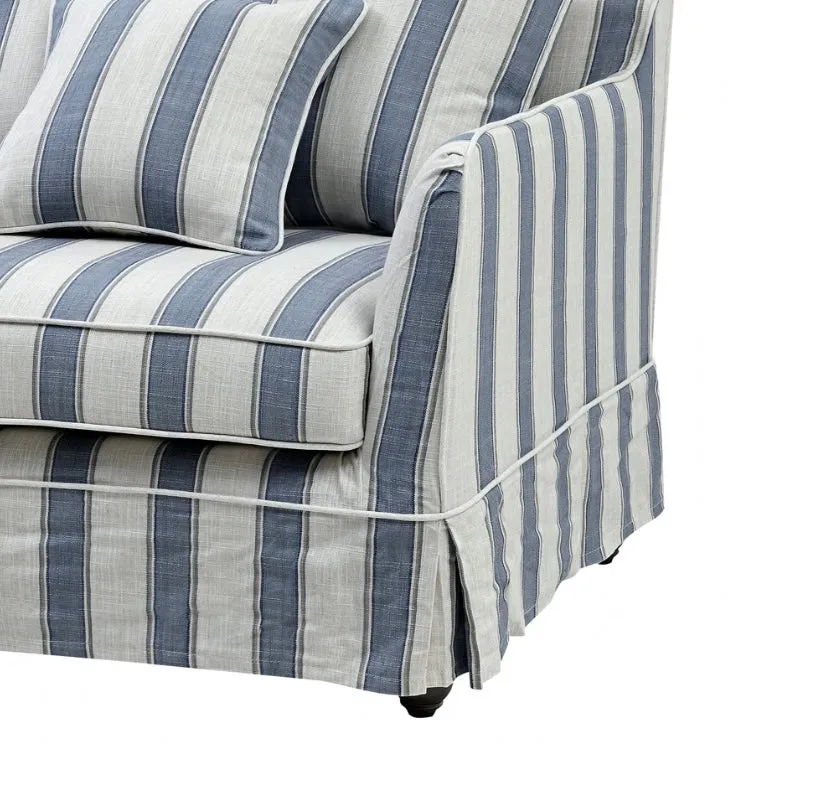 East Hampton Blue Stripe 3 Seater Sofa