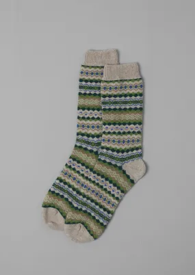 Fair Isle Socks | Green Multi