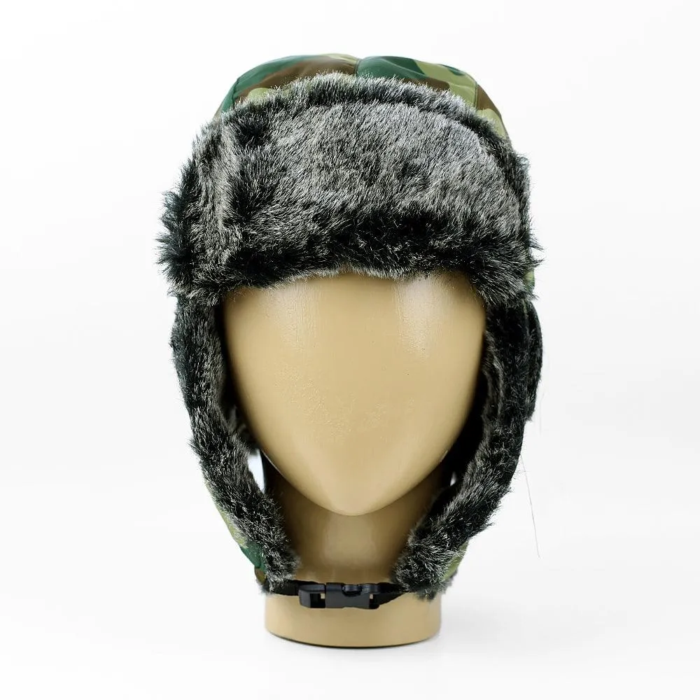 Faux Fur Ear Flap Russian Trapper Ushanka Bomber Hat