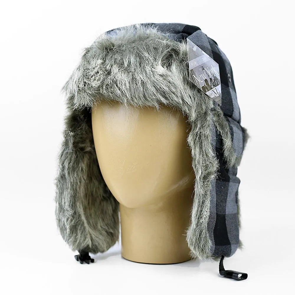 Faux Fur Ear Flap Russian Trapper Ushanka Bomber Hat