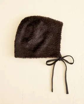 Faux Fur Tie Cap - Black