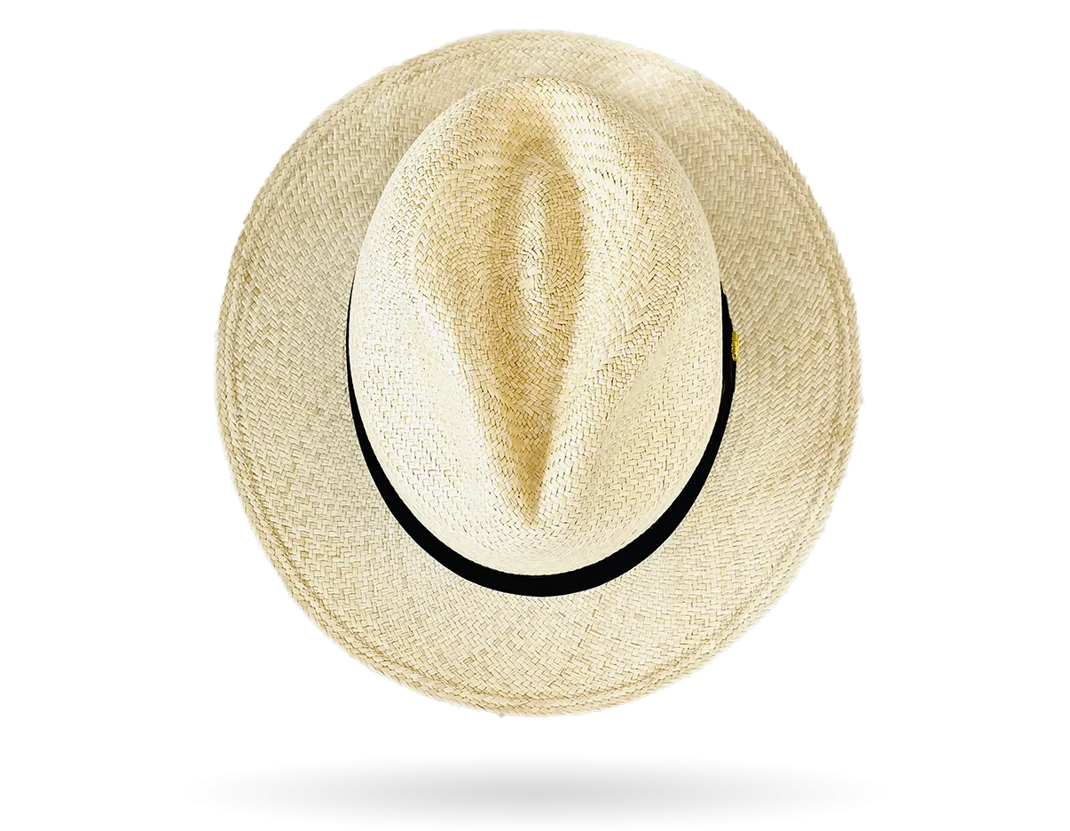 FINE FEDORA PANAMA HAT 'CLASSIC NATURAL' ROLLABLE PREMIUM STANDARD