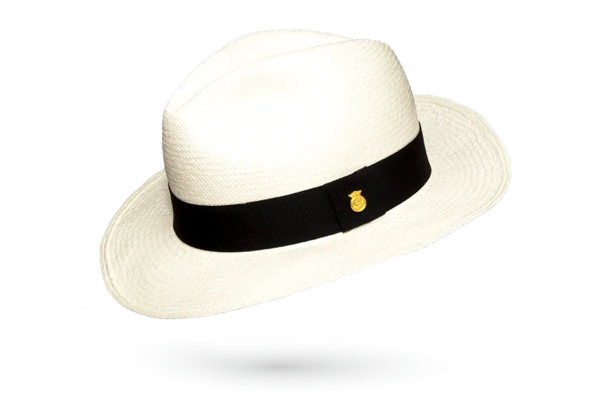 FINE FEDORA PANAMA HAT "CLASSIC WHITE" ROLLABLE PREMIUM STANDARD