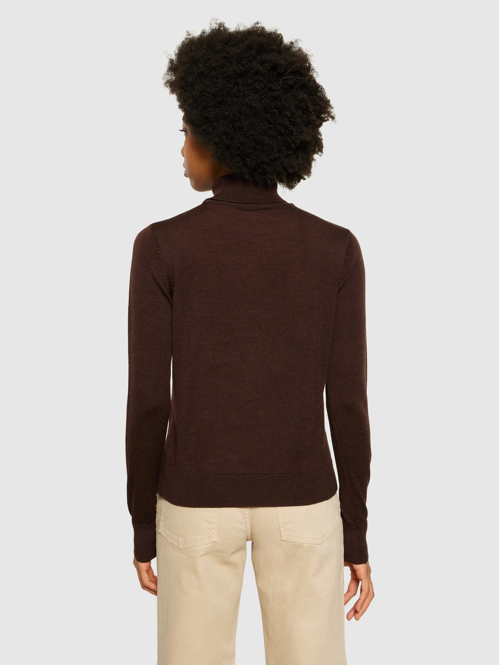 Fine merino roll neck - RWS - Demitasse (brown)