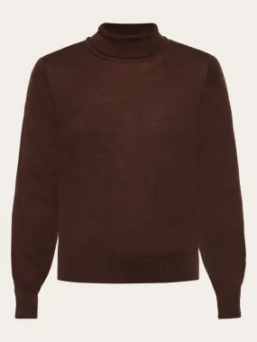 Fine merino roll neck - RWS - Demitasse (brown)