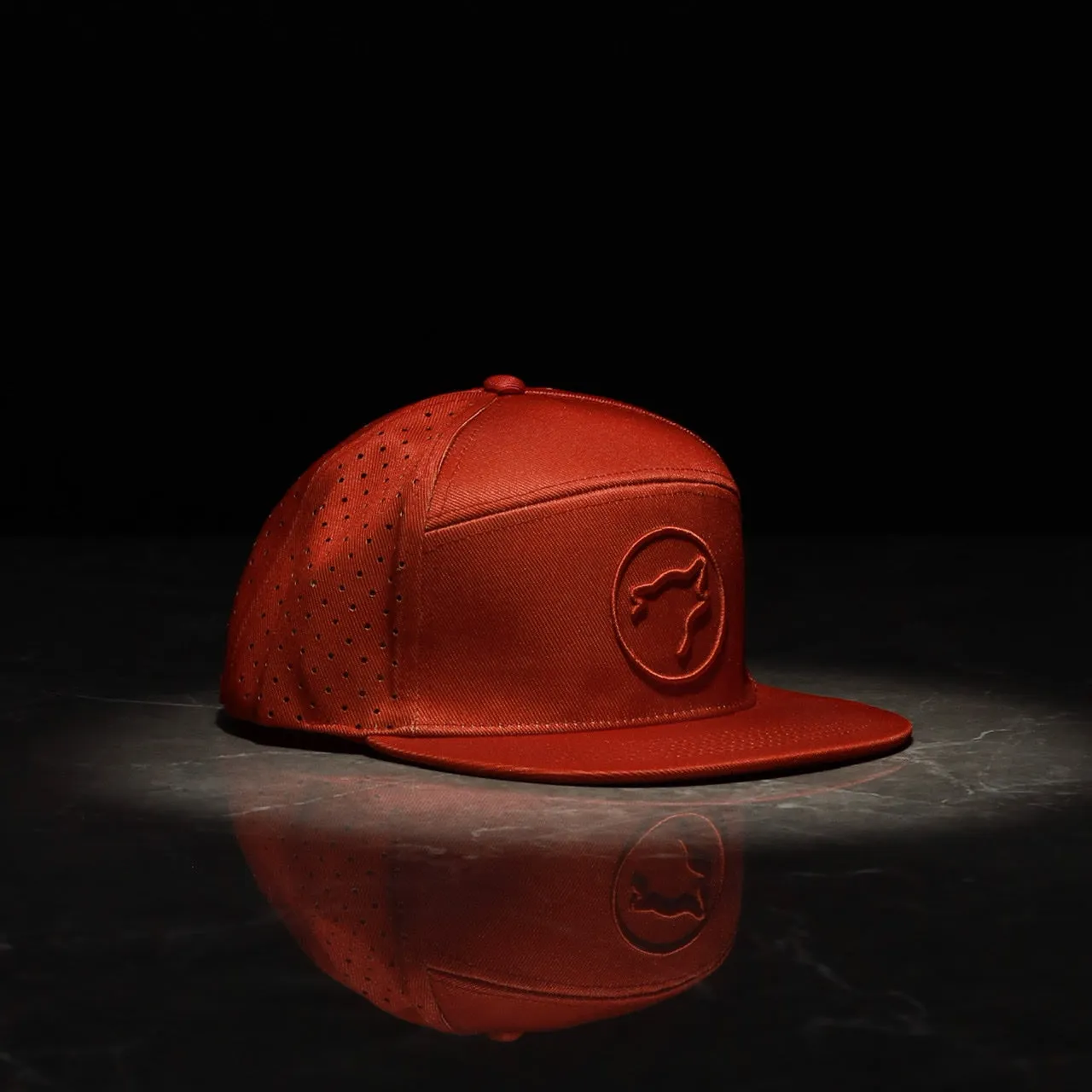 Flat Bill Snapback Hat Blood Orange