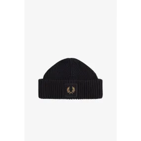 Fred Perry - C6151 Black / Warm Stone Cotton Rib - Beanie